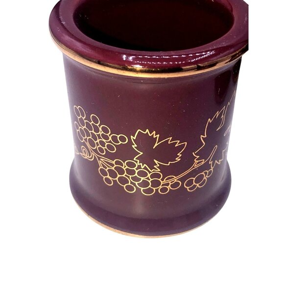 Set Of 12 Burgundy Deep Red & Metallic Gold Ceramic Napkin Rings - Picture 2 of 5